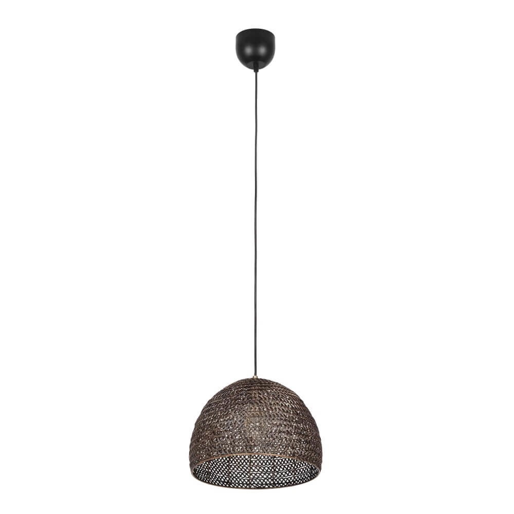 Black rattan pendant lamp Kamara Ø 36cm Trio 4017807617344