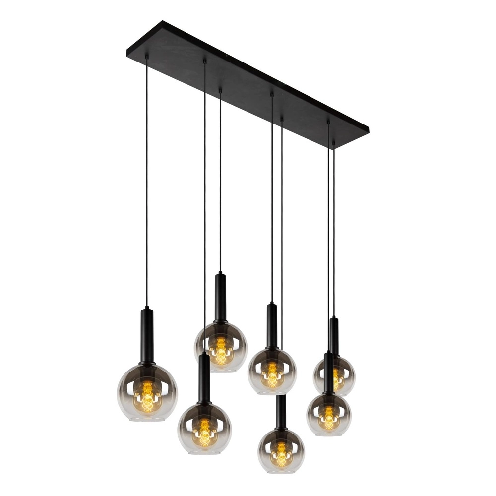Pendant lamp Marius 7-light black Lucide 5411212452221