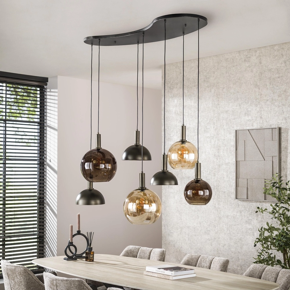 Pendant lamp Cluster with mixed hoods Lyora 8716803511750