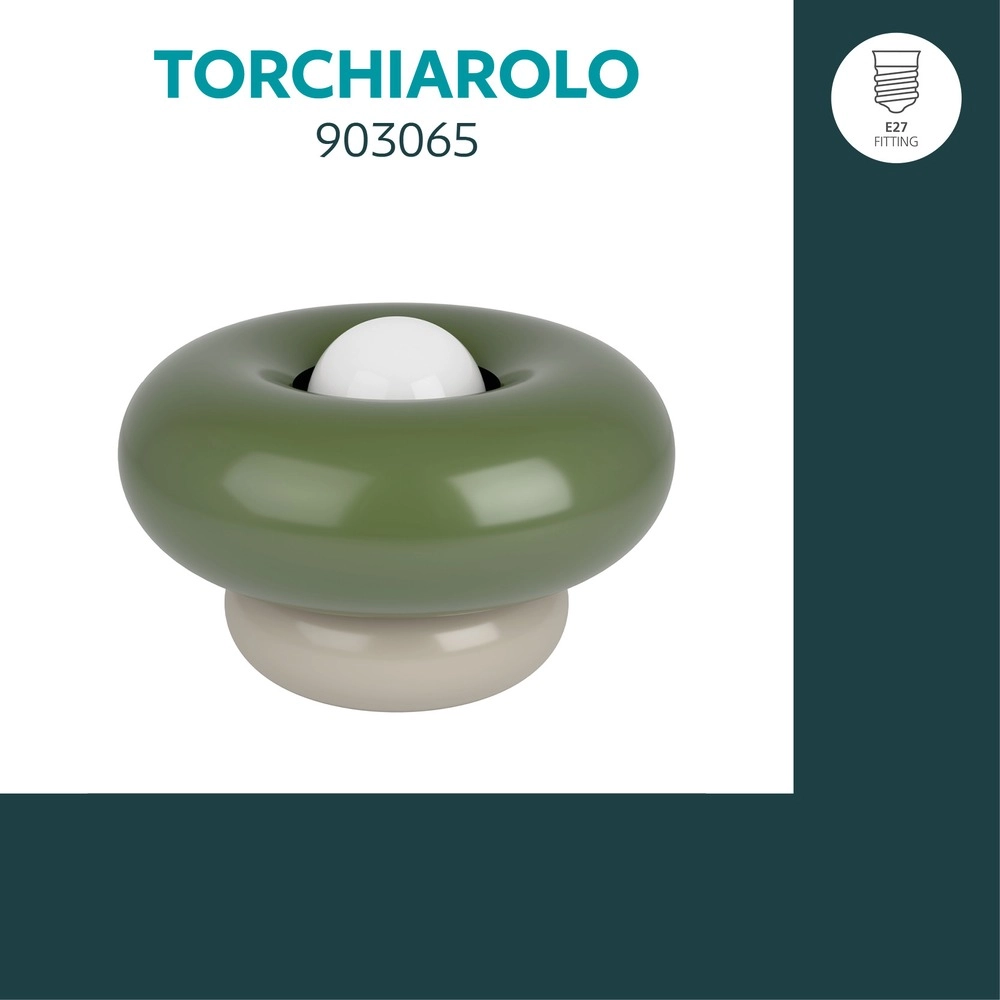 Design table lamp Torchiarolo sand brown with green
