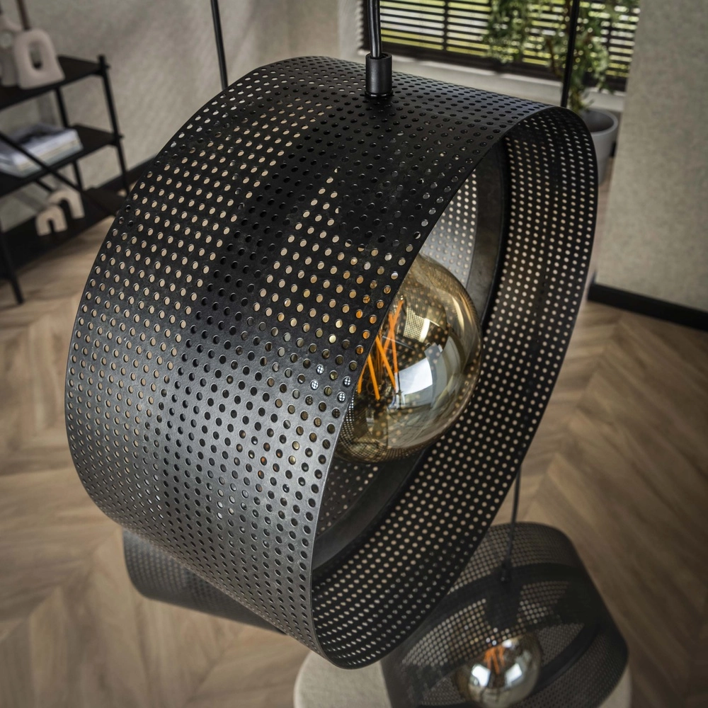 Country Pendant Lamp Ring charcoal - 3x E27 Lyora 8716803510975