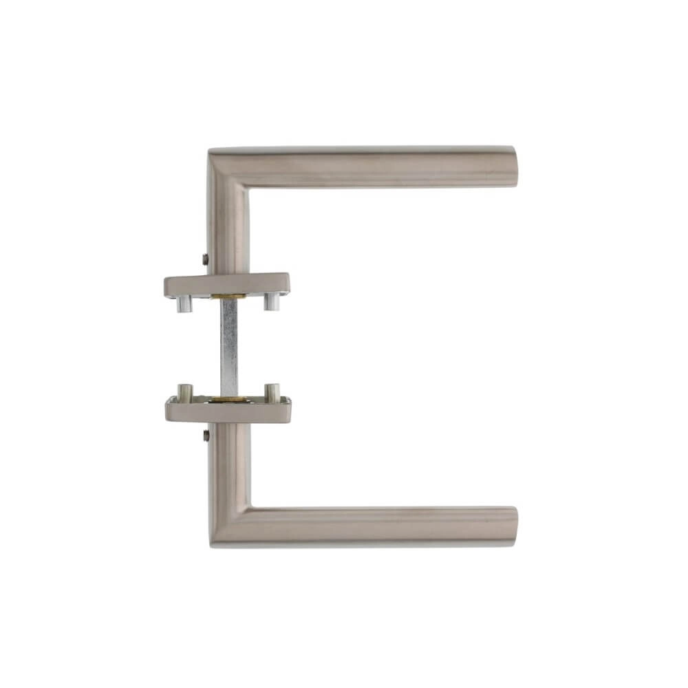 Sleek oval door handle Hoek 90 square rosette stainless steel Intersteel 8714186127742