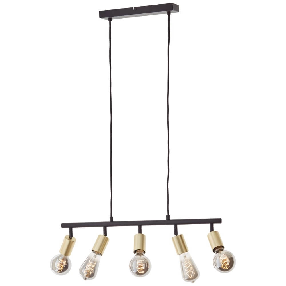 5-light pendant lamp Tiffany black with gold Brilliant 4004353406416