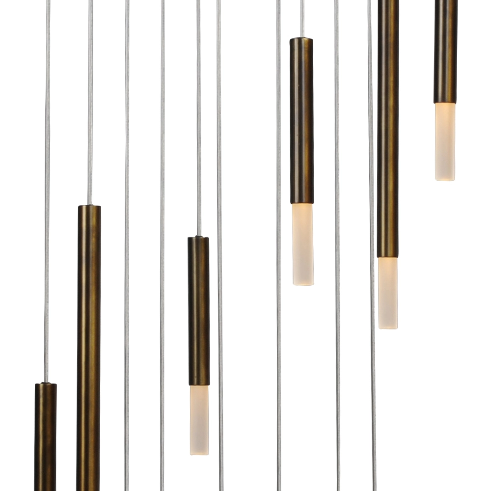 Black loft hanging lamp Flute 12-light design cylinders Masterlight 8718121211091