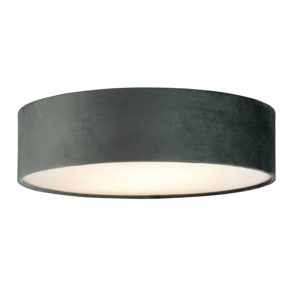 Ceiling lamp Drum Pleat 38cm velvet anthracite