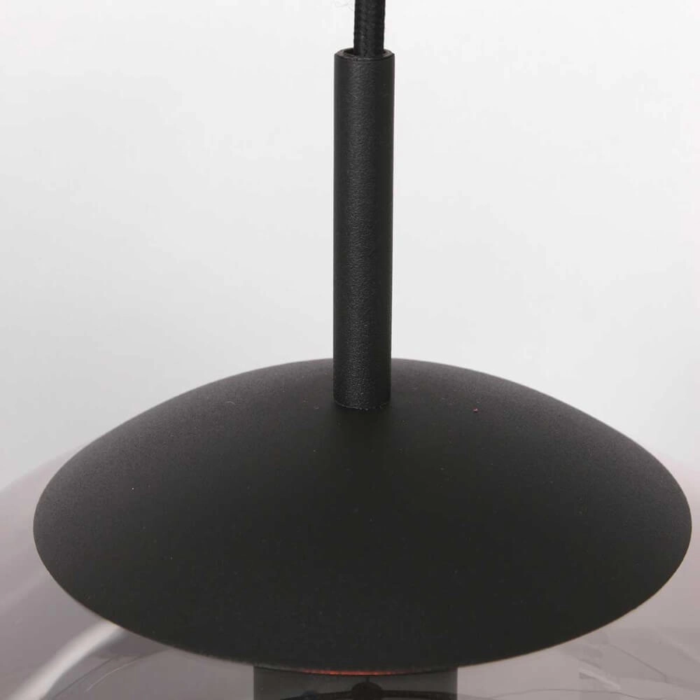 Black glass hanging lamp Bolique Ø 30cm Steinhauer 8712746166408