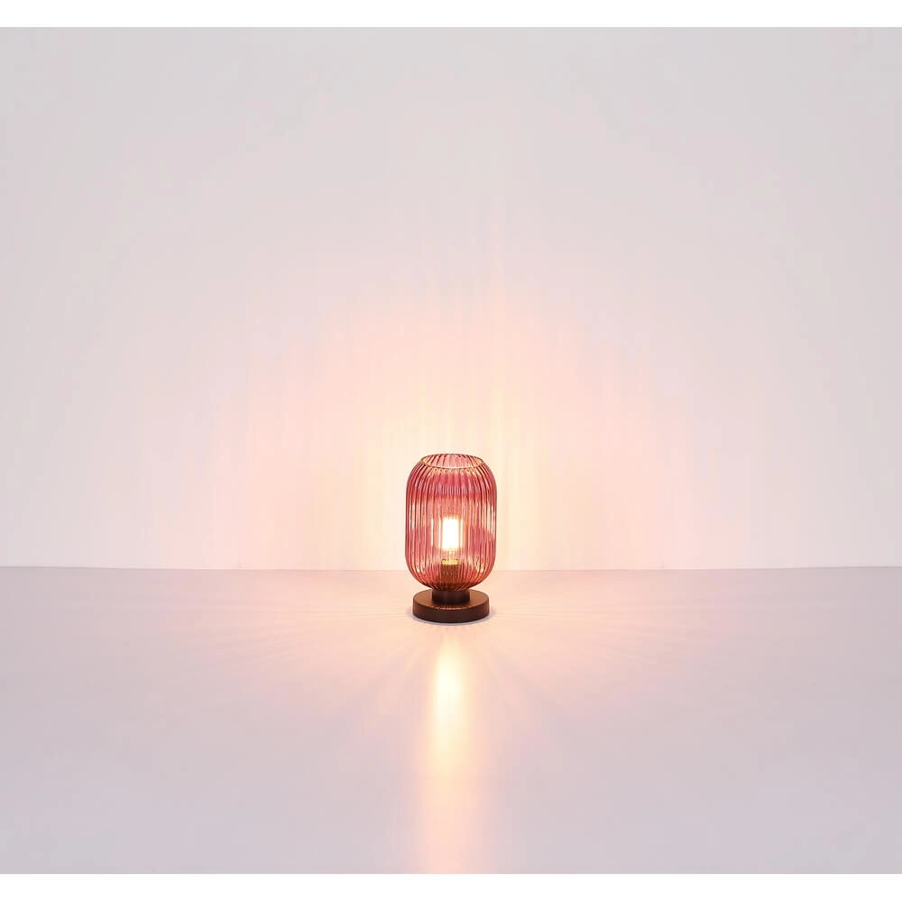 Round table lamp Normy red glass Ø 14cm Globo 9007371450299