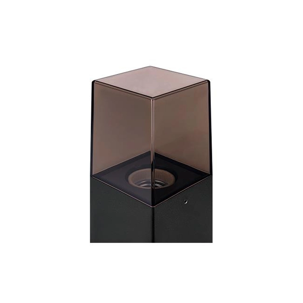 Modern garden lamp Denver black with smoke glass 30cm Lyora 5904703019589