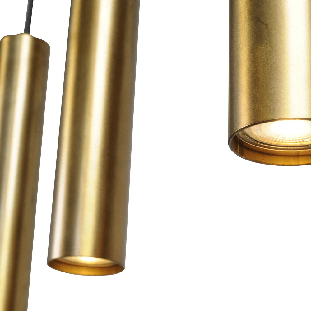 Black dining room hanging lamp Run 4-light cylinders gold Masterlight 8718121204550