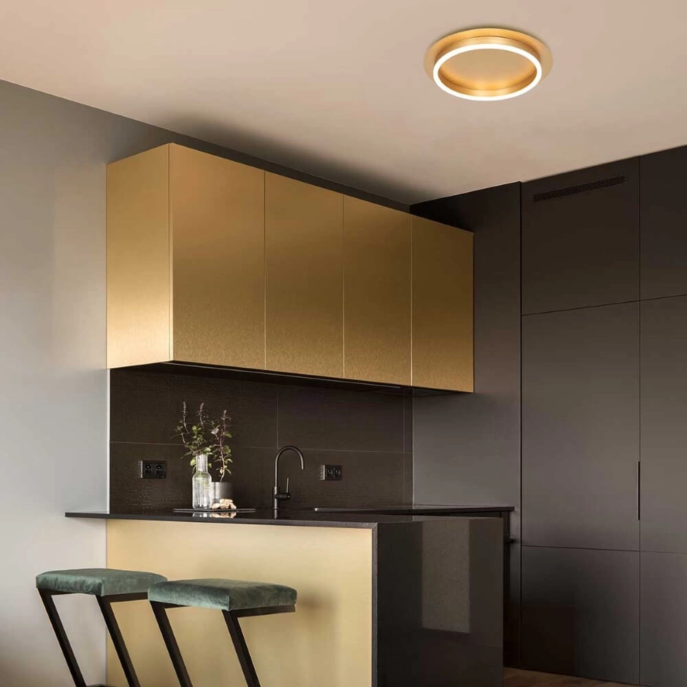 Modern LED ceiling light Ringlux gold - Ø 32cm Steinhauer 8712746170580