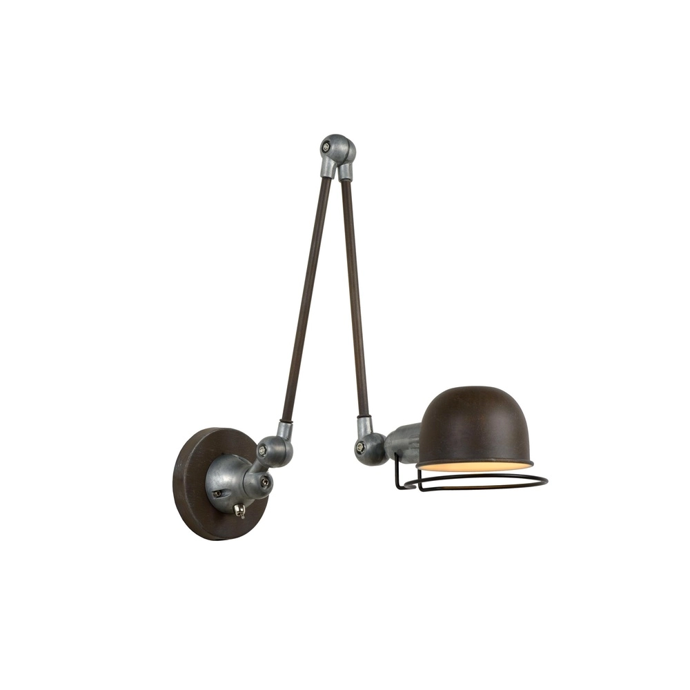 Fold-out wall lamp Honore classic rusty brown Lucide 5411212450388