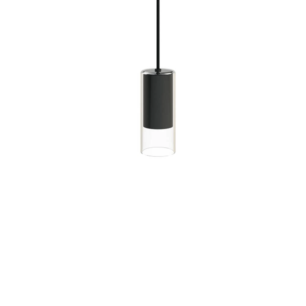 Black hanging lamp Cylinder with glass