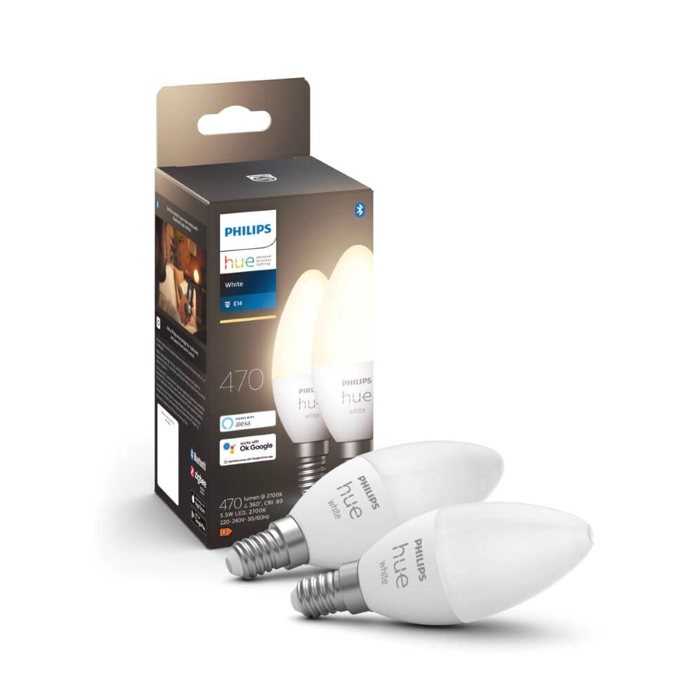 Light source candle Hue - E14 - 6W - White set of 2 Philips 8719514320628