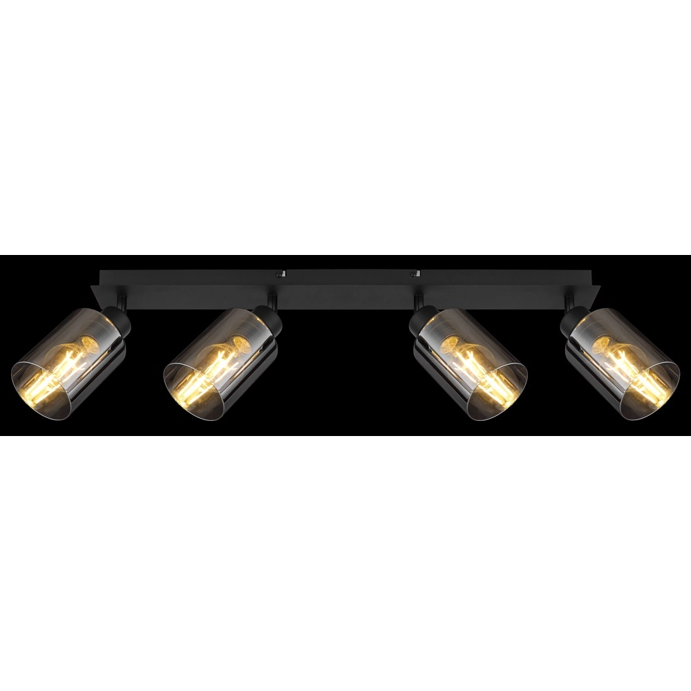 Ceiling lamp Hadera 4-light black with smoke glass Globo 9007371431229