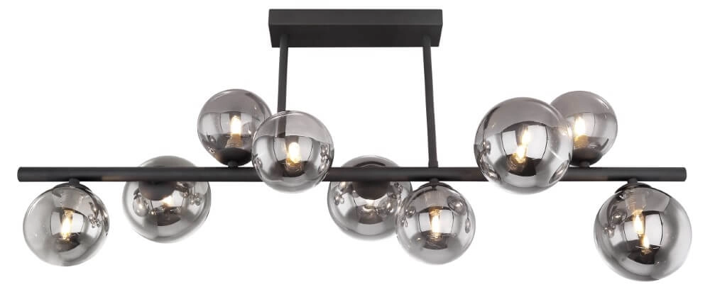 Black ceiling lamp with smoke glass Riha Globo 9007371393039