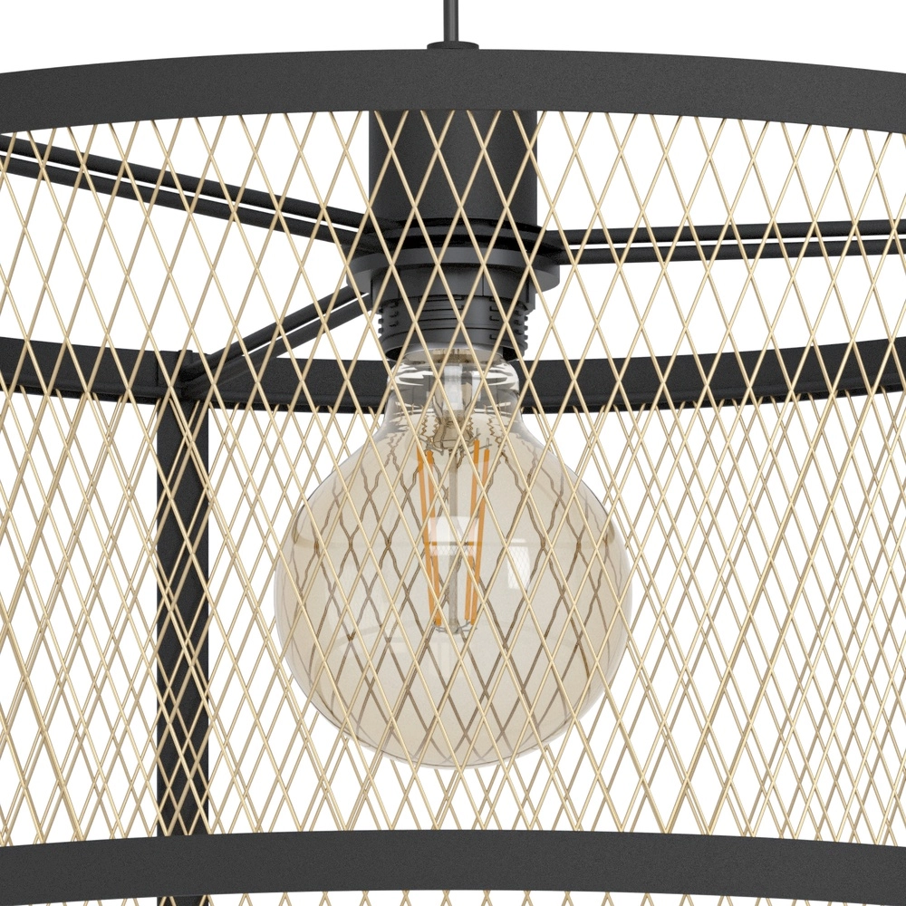 Dining room pendant lamp Dellow Ø 45cm - black with gold Eglo 9002759436049