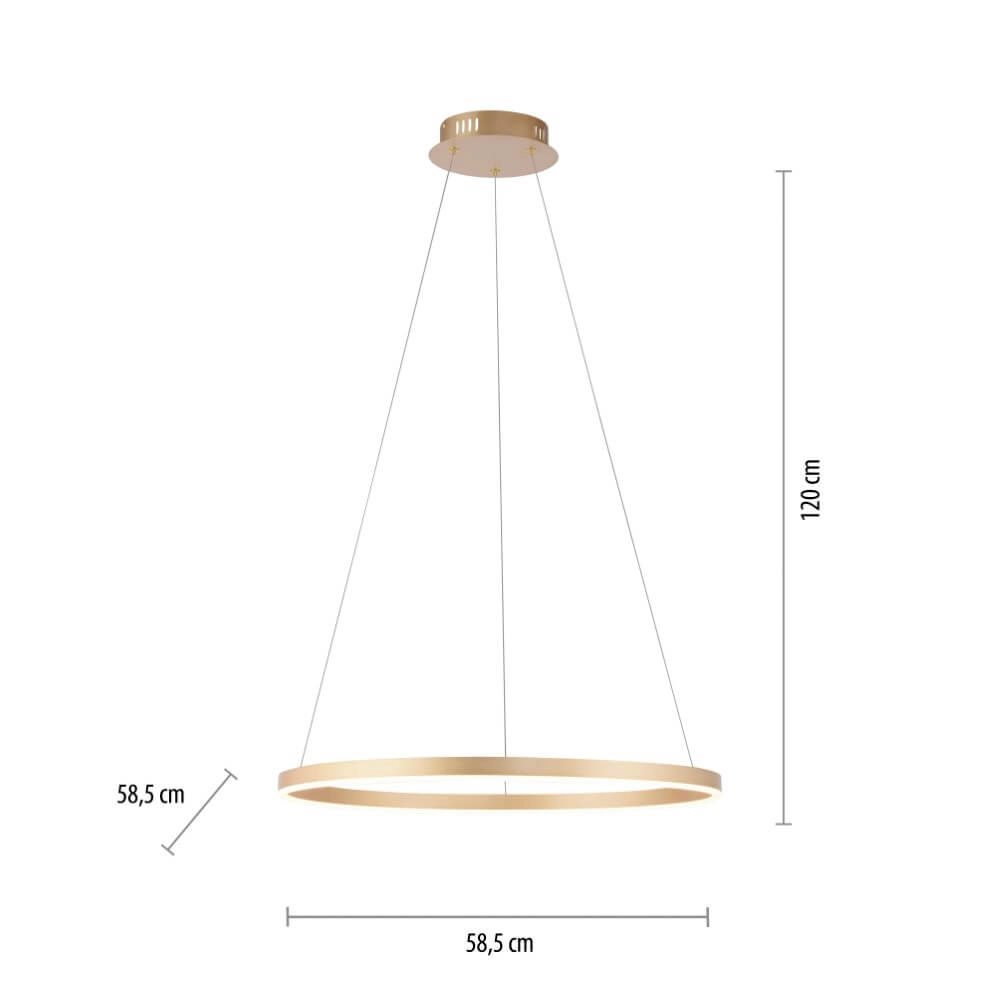 Pendant lamp Ritus brass Just Light 4043689985653