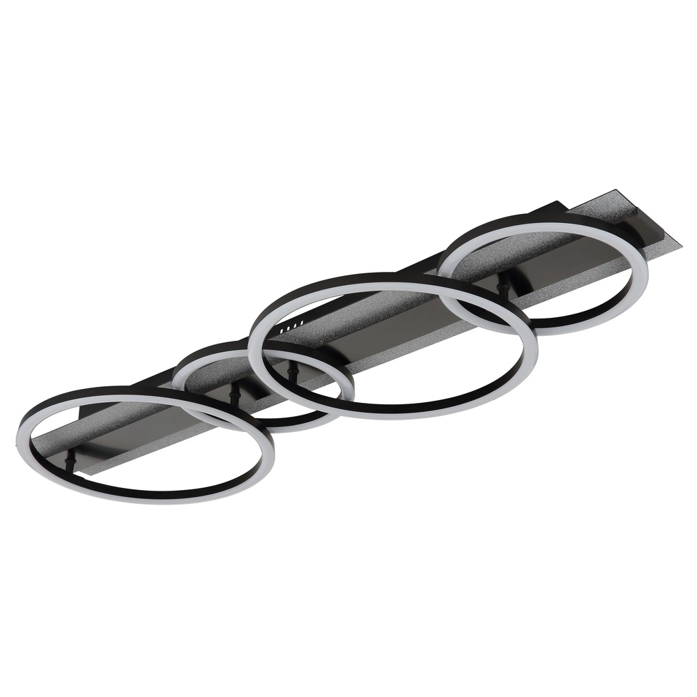 Black ceiling lamp Norberto 4 rings Globo 9007371575831