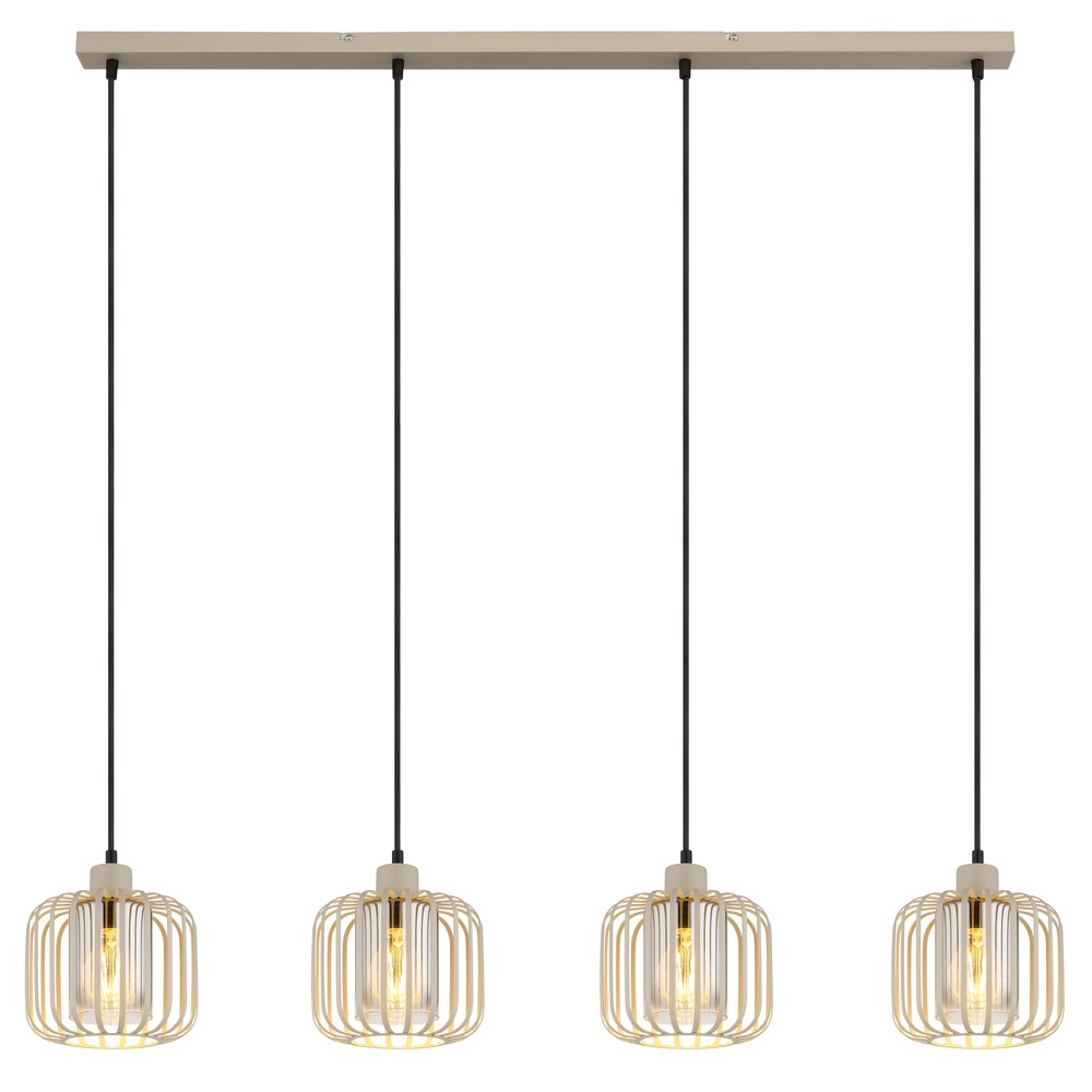 4-light pendant lamp Alfred sand brown Globo 9007371533619
