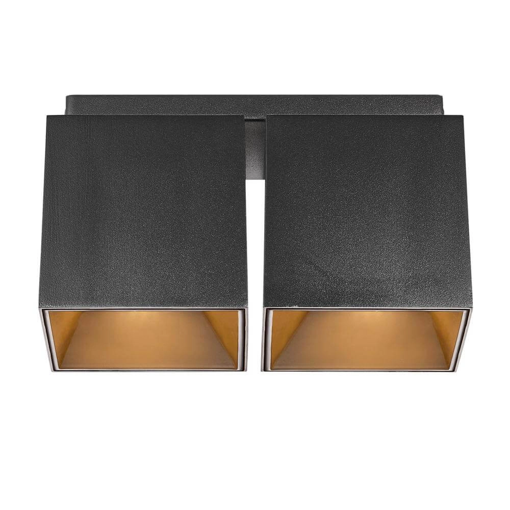 Surface-mounted spot Ethan Black Double