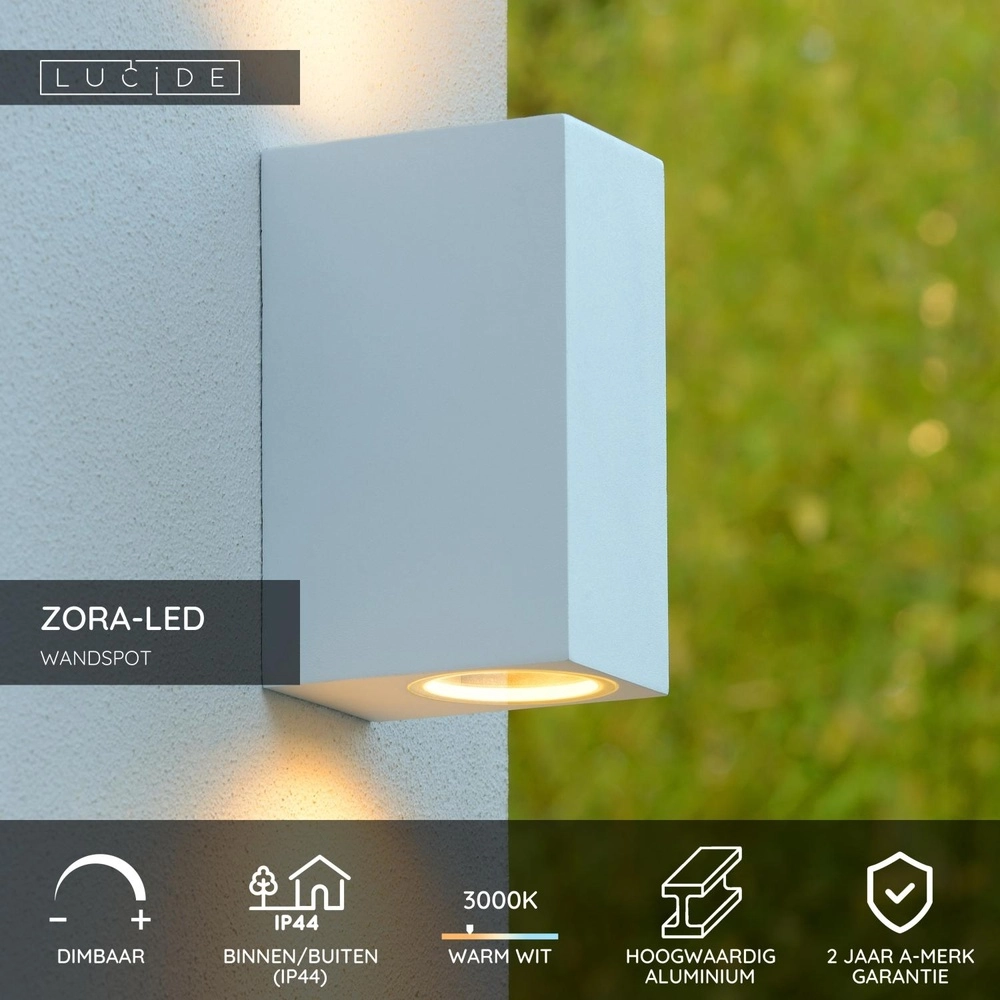 Design wall spot Zora-Led Up & Down White Lucide 5411212221032