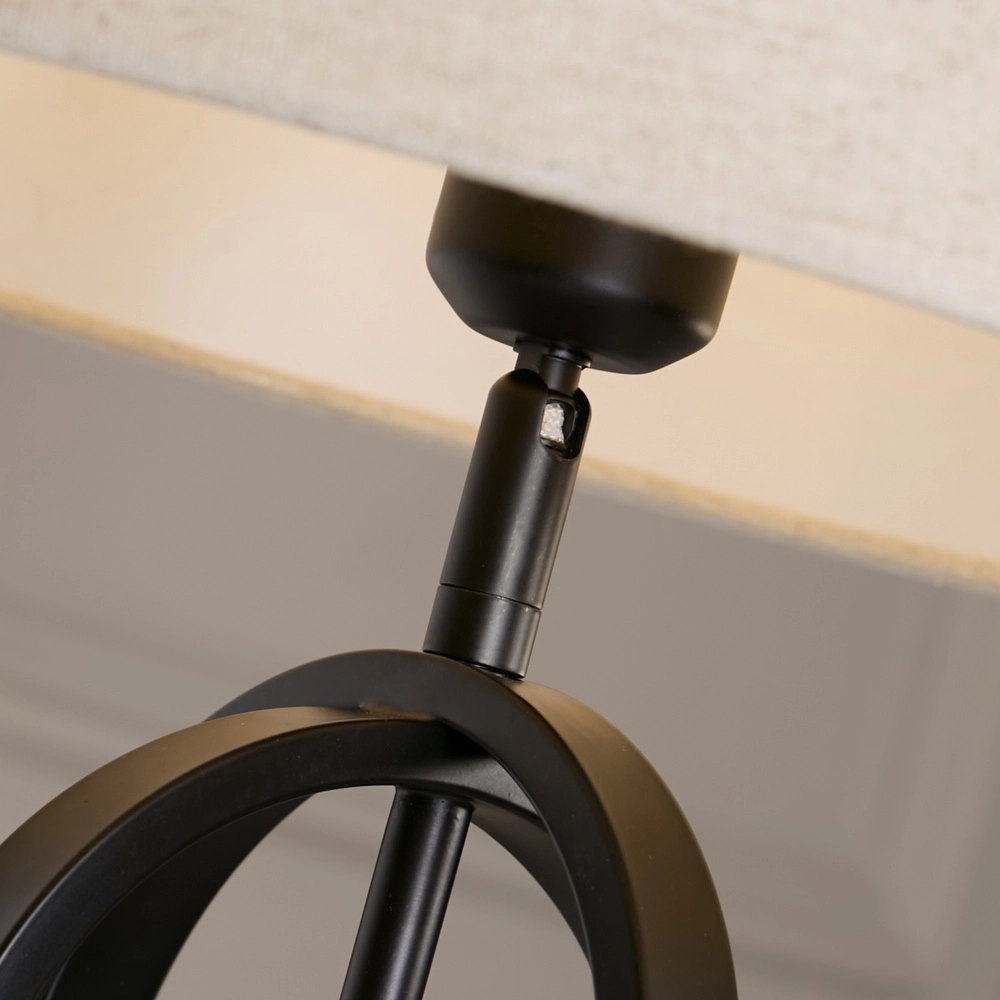 Table lamp Chic black with cream shade Searchlight 5053423305387