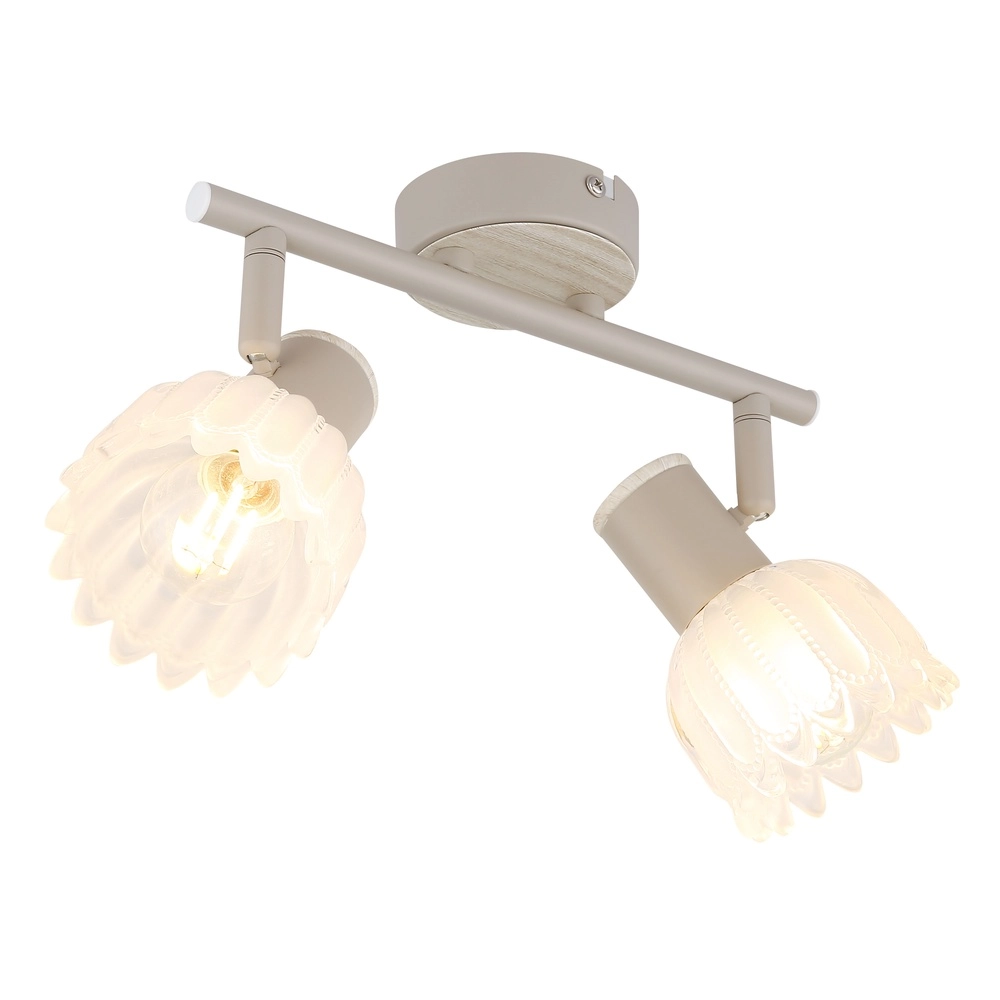 2-light ceiling spotlight Planta sand brown