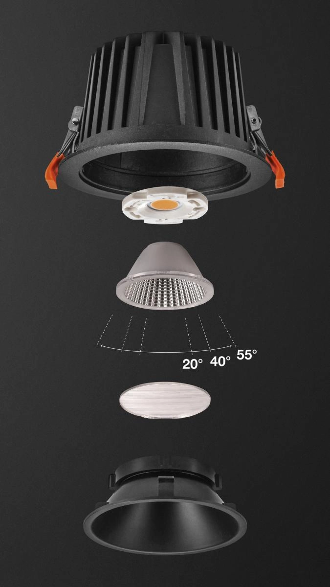 Recessed spotlight Numinos XL black 3000K - 40deg SLV 4024163308151