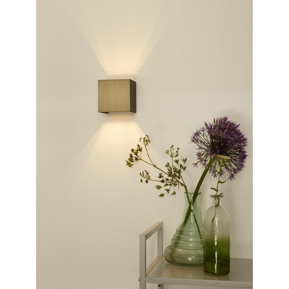 Square wall spotlight Xio 2700K rust brown Lucide 5411212092458