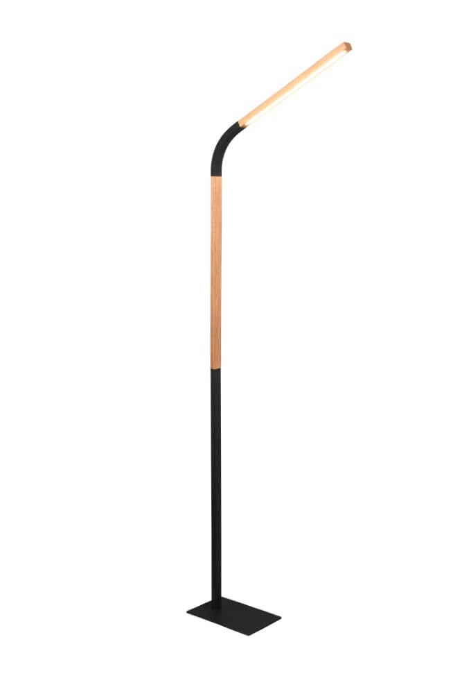 Flexible reading lamp Norris black with wood Trio 4017807600018