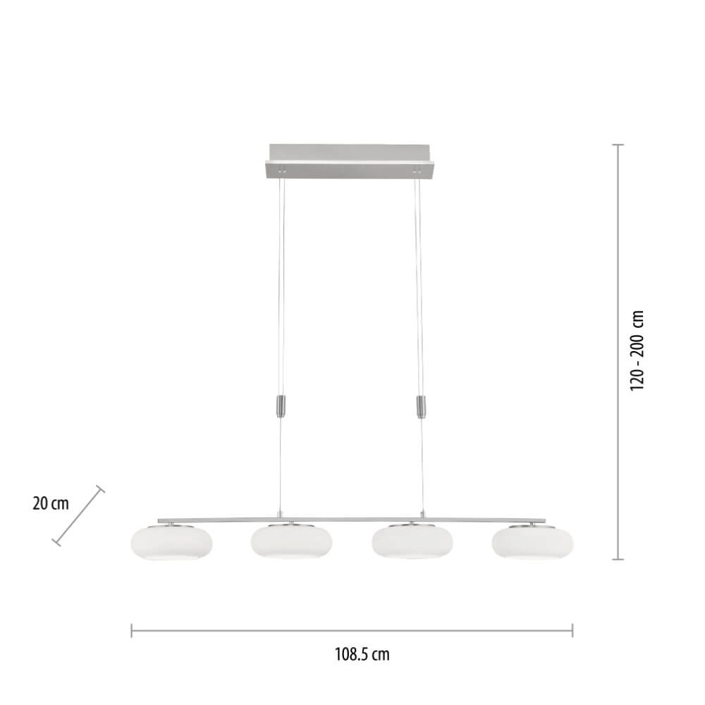 4-light pendant lamp Q-Etienne metal straight Paul Neuhaus 4012248350461