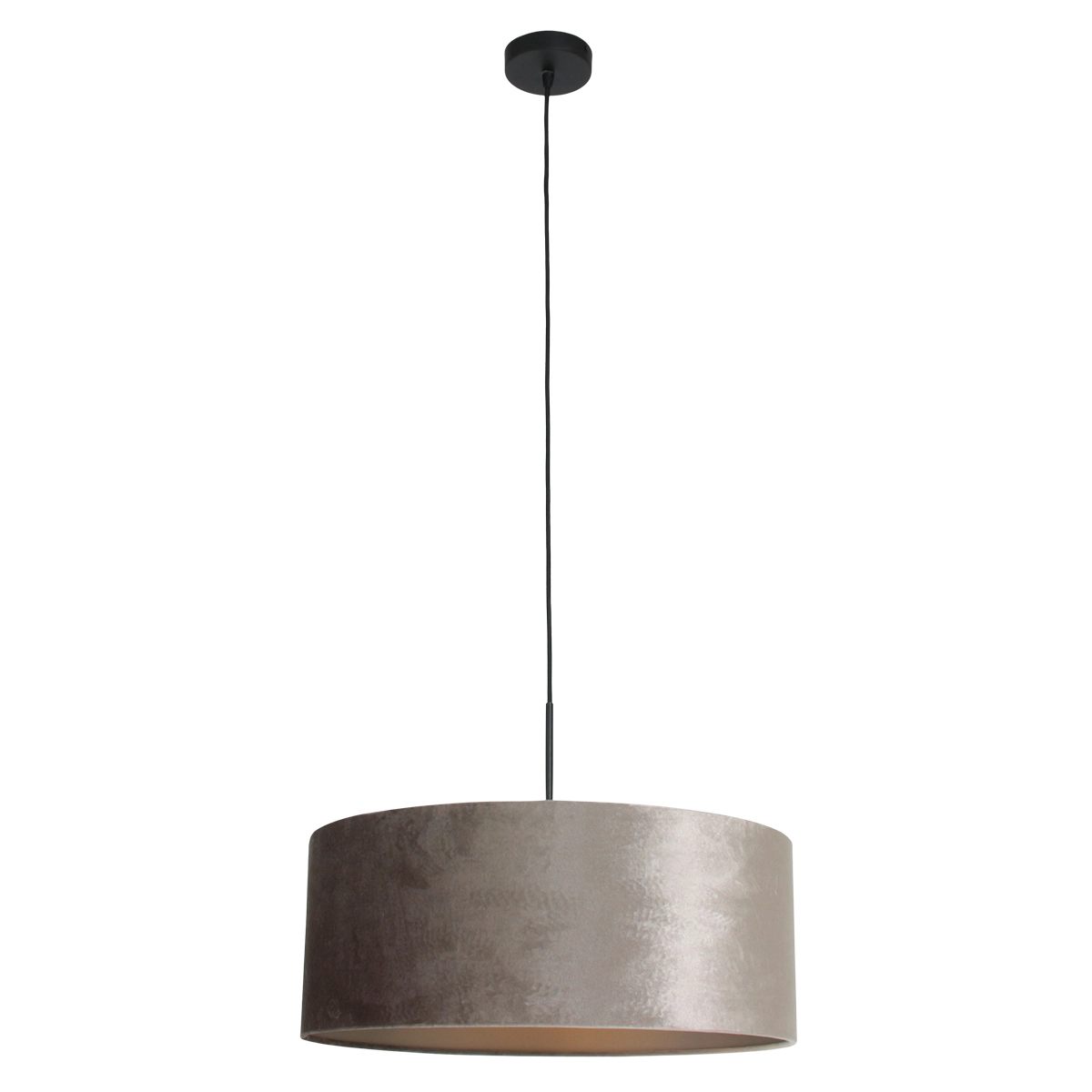Hanging lamp Sparkled 50cm black with Taupe velvet shade Steinhauer 8712746146271