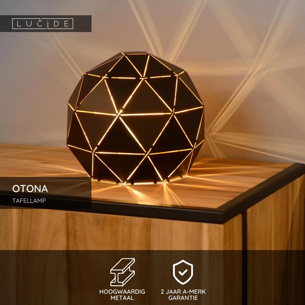 Modern table lamp Otona Black Lucide 5411212210807