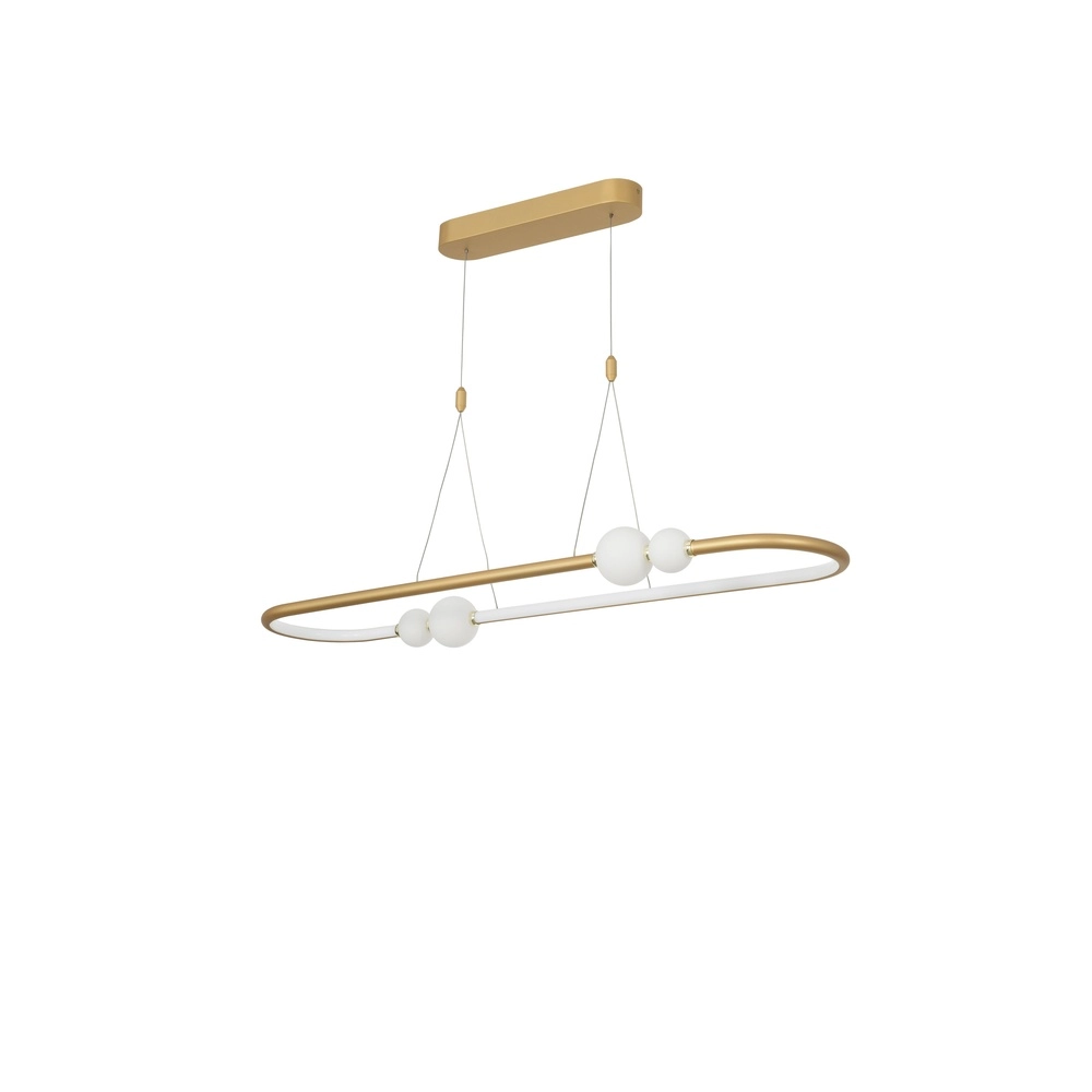 Pendant lamp Celia Gold with white oval Lyora 5212017429346