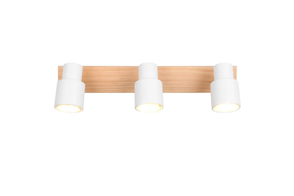 3-light ceiling lamp Pierre white with wood Trio 4017807638189