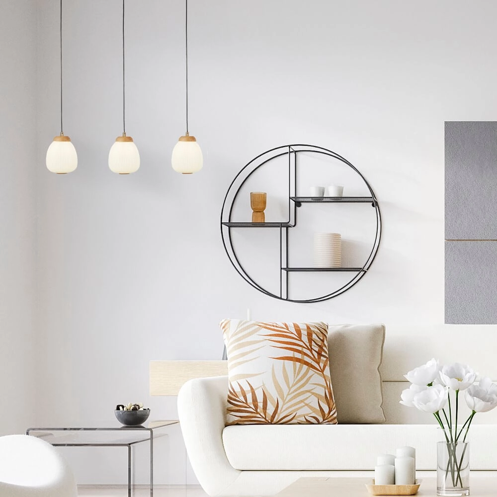 3-light pendant lamp Ella black and white Searchlight 5053423245294