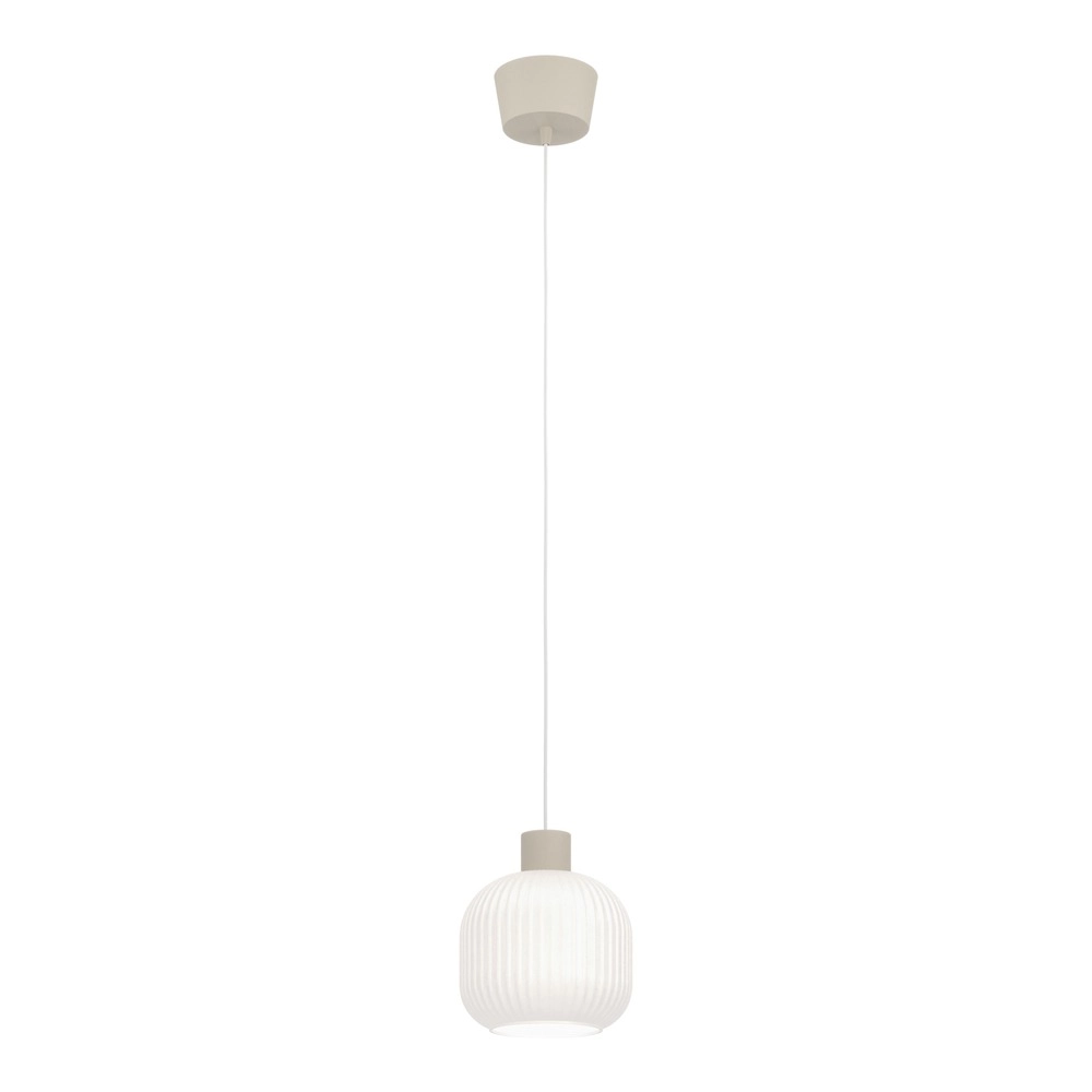 Design pendant lamp Dasmina sand brown with white Ø 20cm