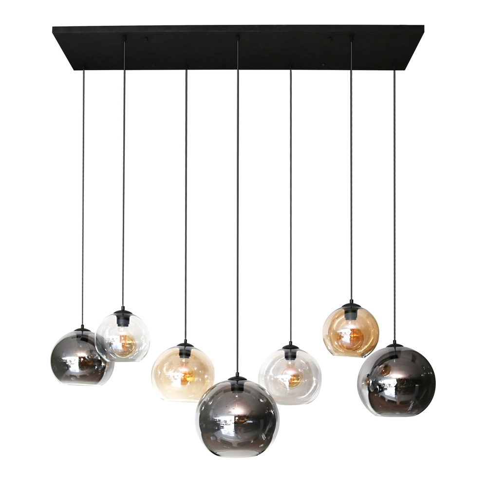 Pendant lamp with 7 glass shades Multi Lyora 8716803512276