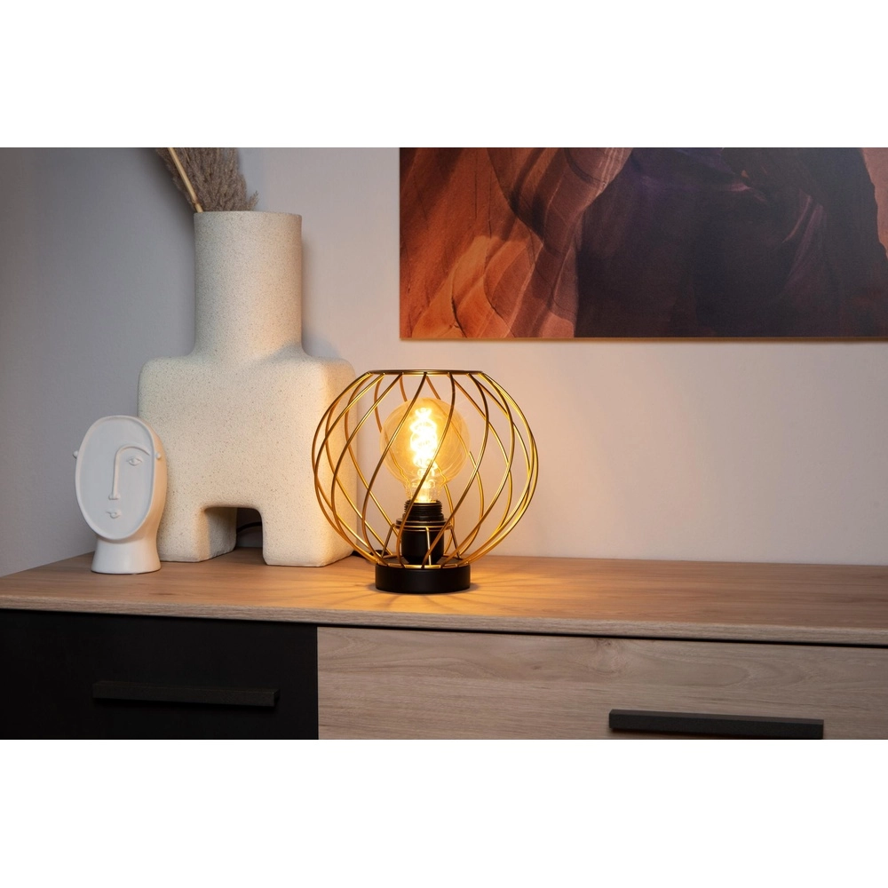 Table lamp Danza Ø 25cm gold Lucide 5411212211583