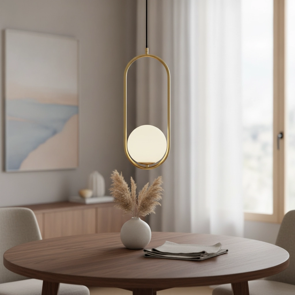 Design pendant lamp Obitar Single oval gold