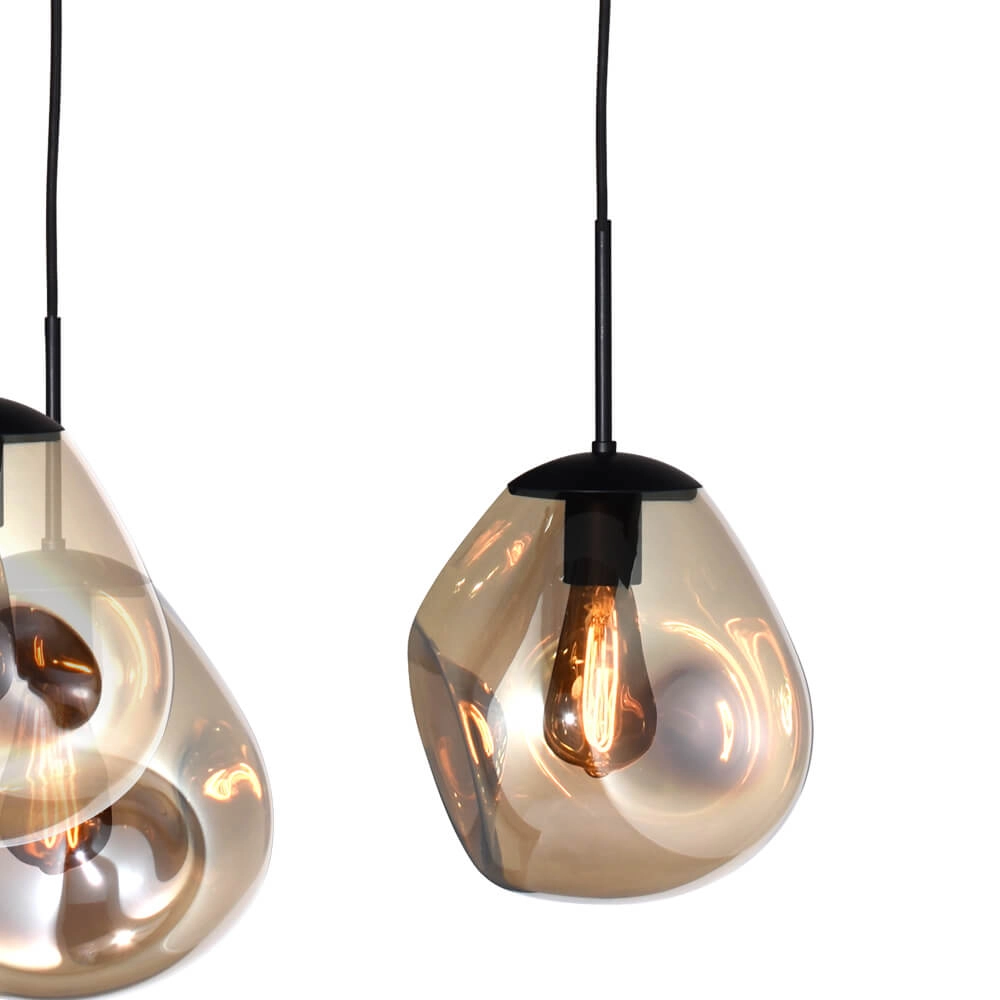 Hanging lamp Lava Oval 6x gold glass Ø 24cm Masterlight 8718121290164
