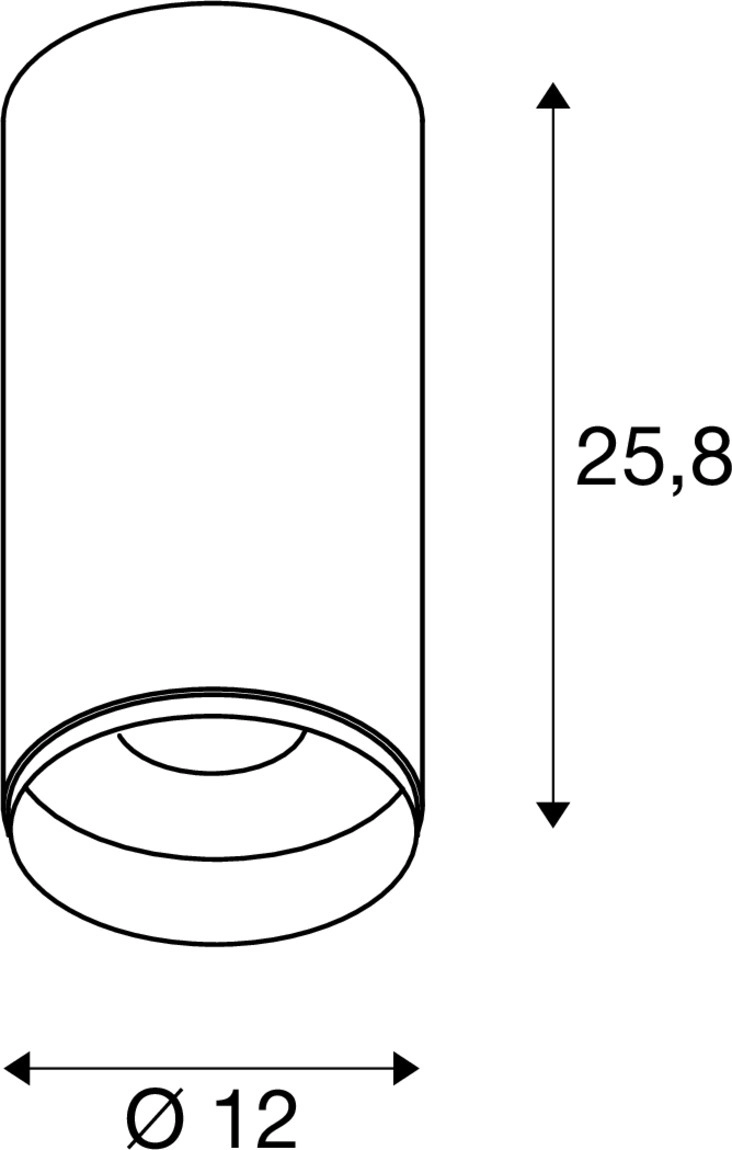 Surface-mounted spot Numinos XL cylinder black 2700K - 24deg SLV 4024163261074