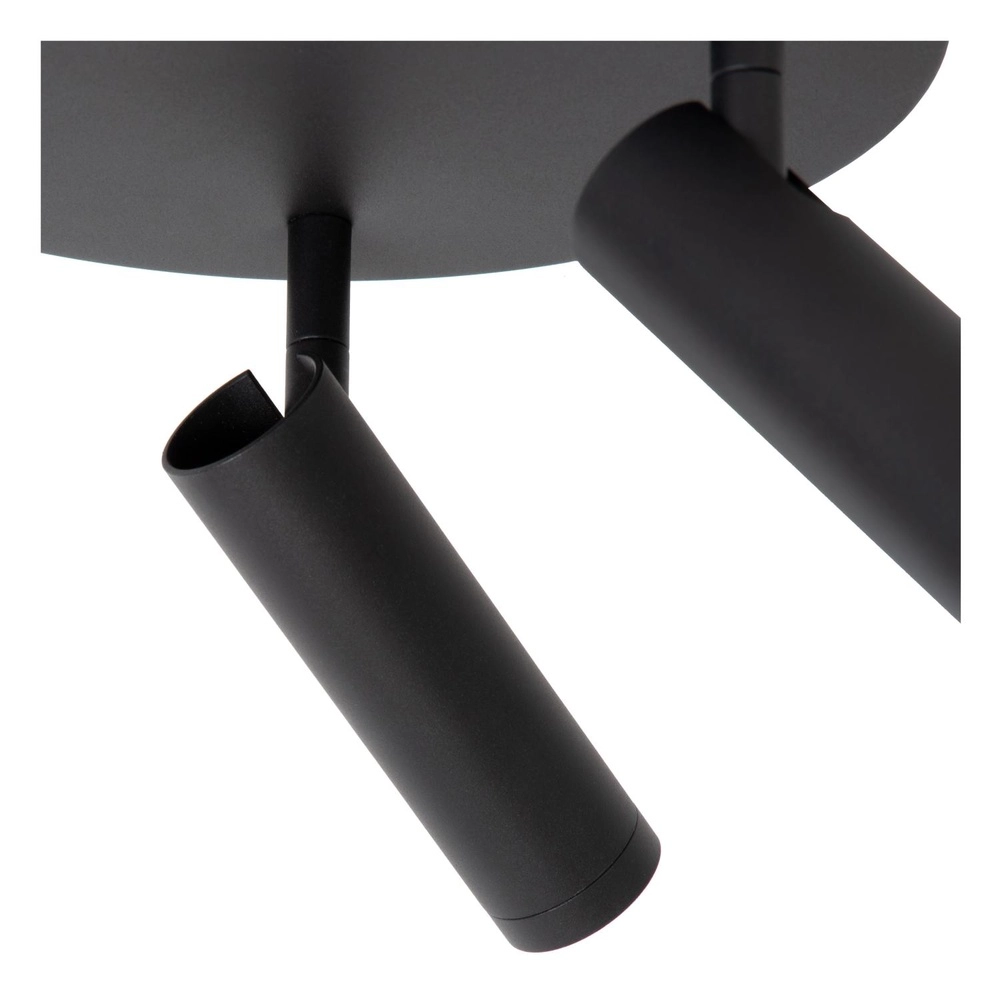 Sleek ceiling lamp Grado 3-light black Lucide 5411212221681