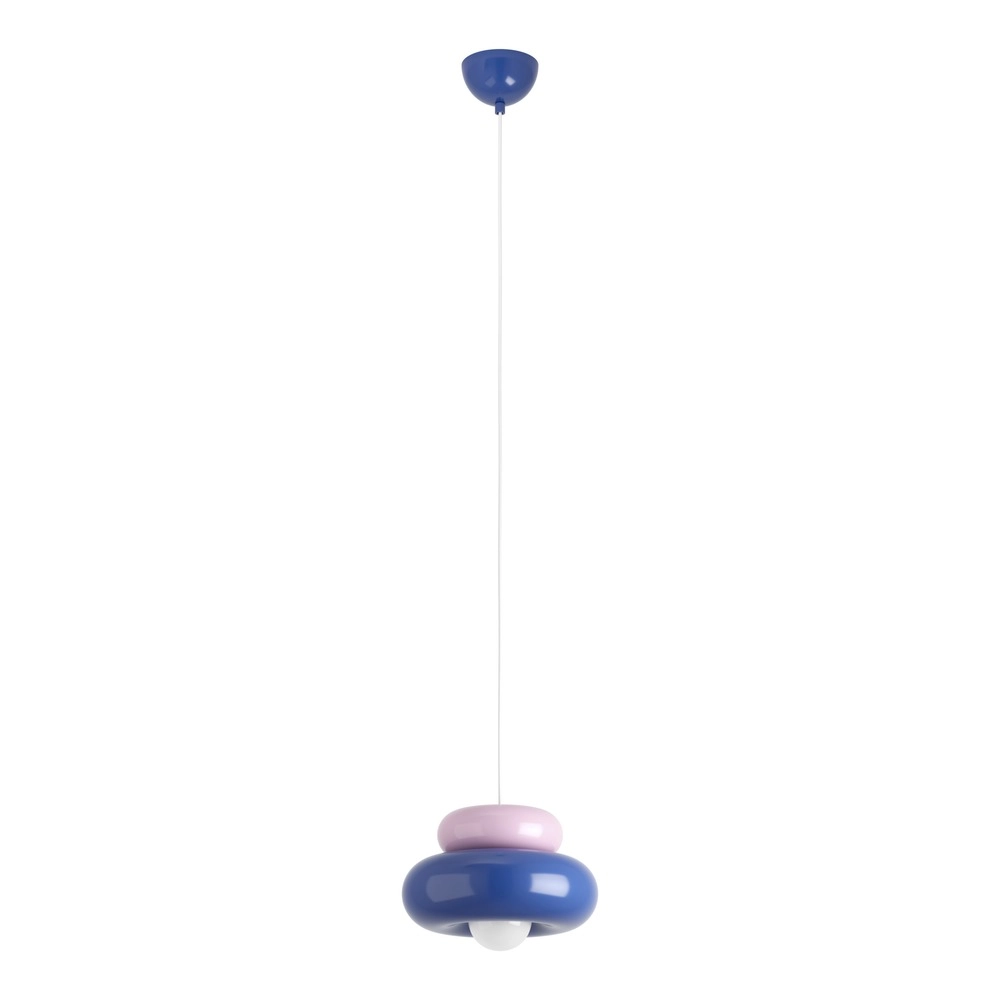 Design pendant lamp Torchiarolo pink with blue
