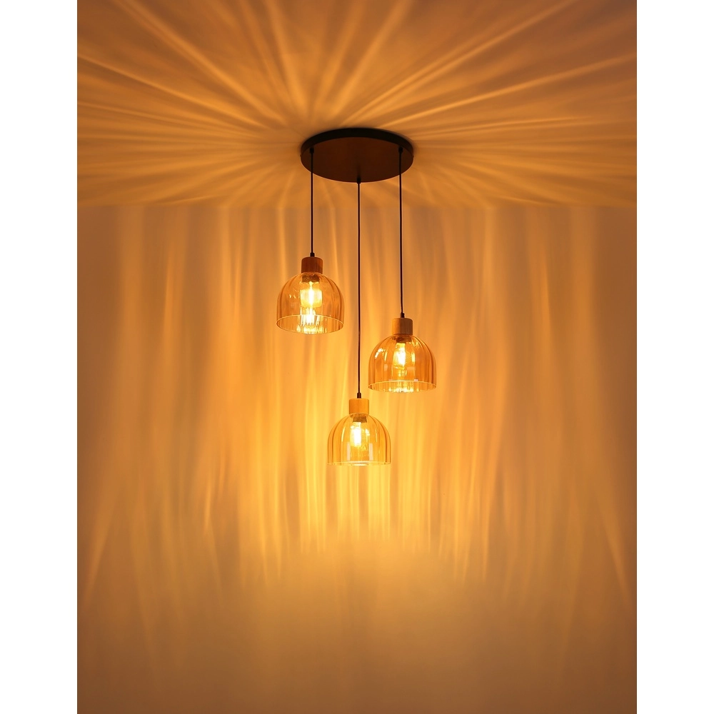 3-light pendant lamp Swanson Black Globo 9007371580651