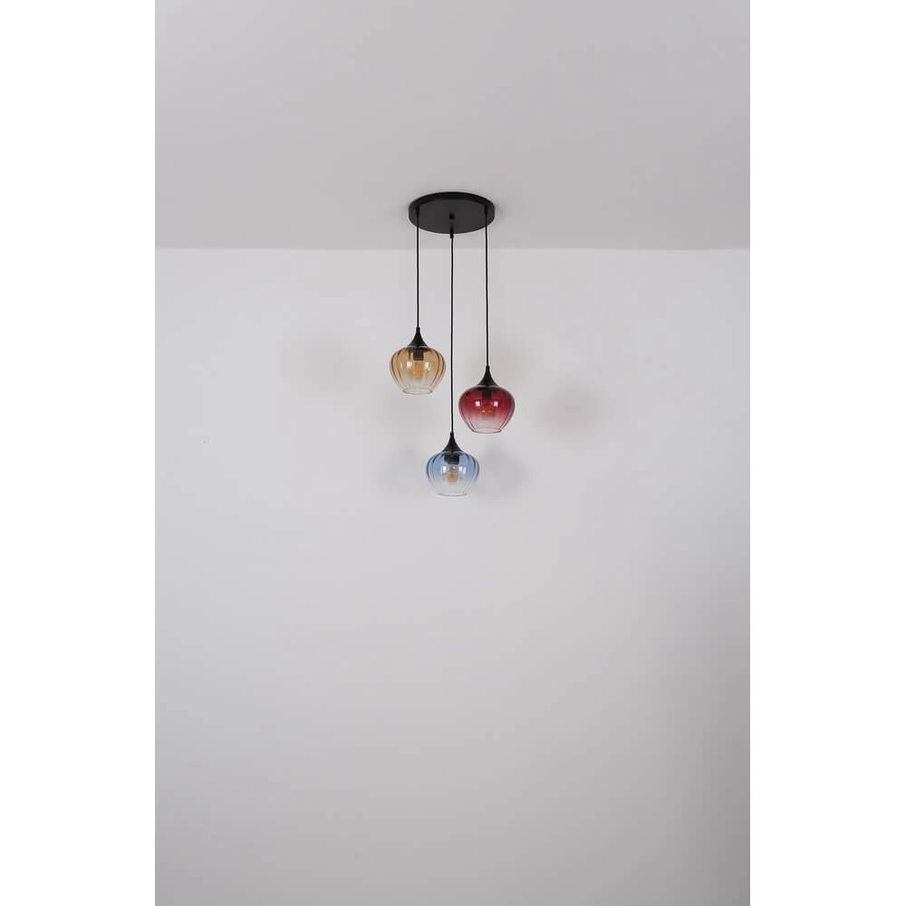 Pendant lamp Sander 3-light round Globo 9007371468591