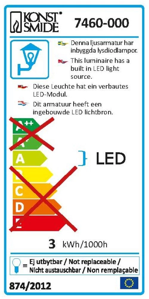 LED garden spot Monza 107cm - 3000K metallic gray KonstSmide 7318307970005