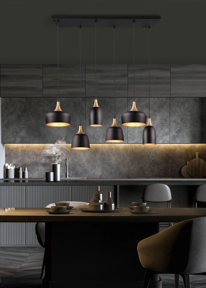 Design hanging lamp Chiraz black 6-light Trio 4017807566864