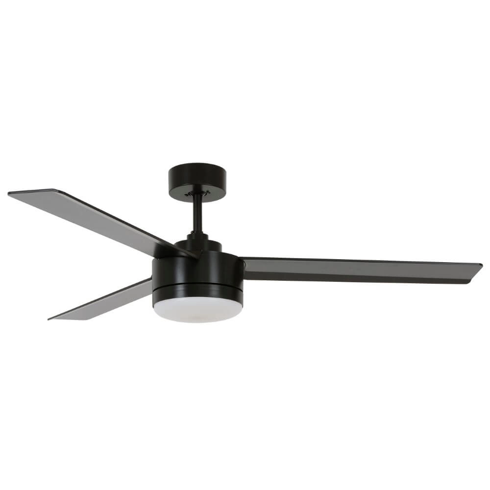 Black fan with lamp Lagoon Ø 132cm IP55