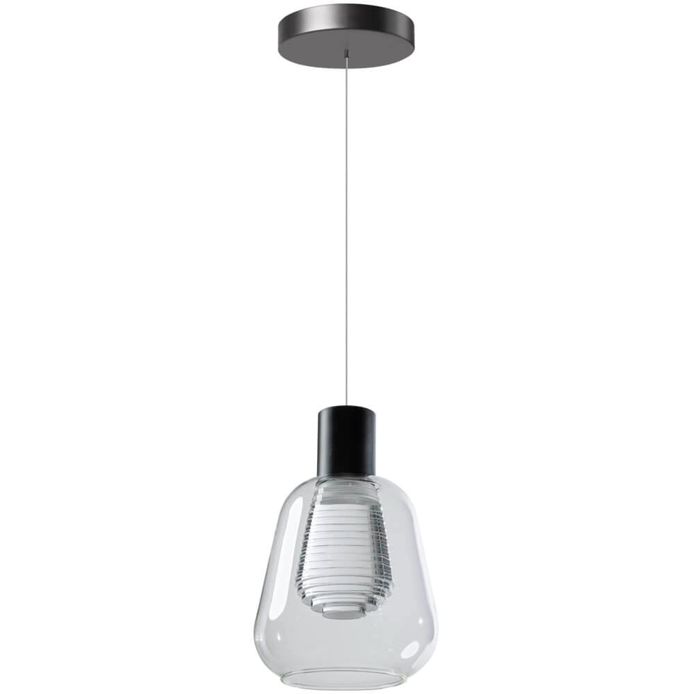 Glass pendant lamp Gary Black with clear glass ETH 9900002611352